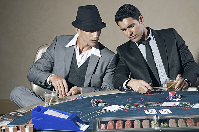 two men playing blackjack